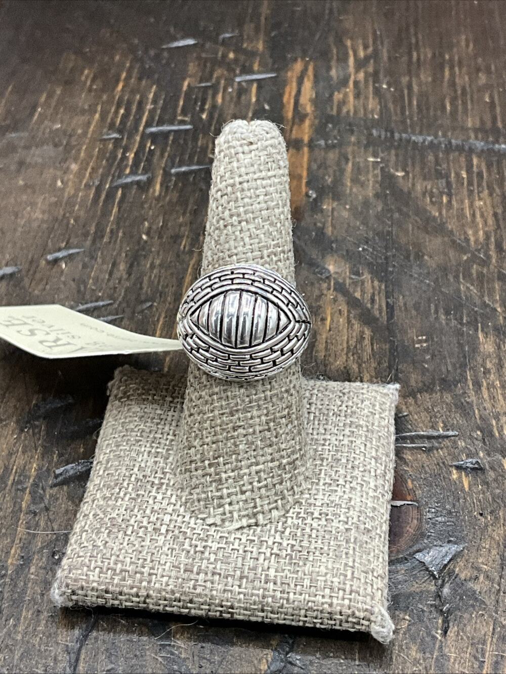Barse Metal Mosaic Ring- Silver- 7.5- NWT